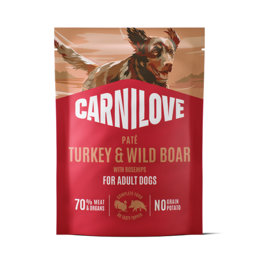 Carnilove Wet Dog Food: Pouch Adult Turkey & Wild Boar in Paté 300g