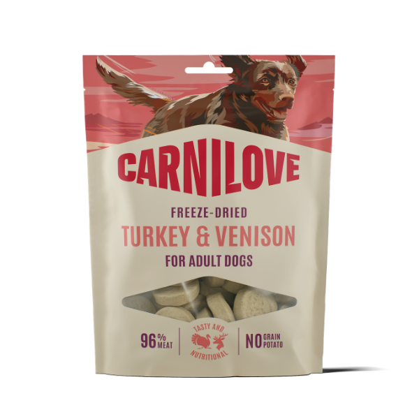 Carnilove Dog Treats: Freeze-Dried Turkey & Venison 60g