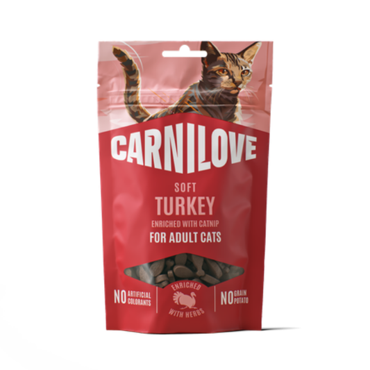 Carnilove Cat Treats: Soft Turkey with Catnip 50g