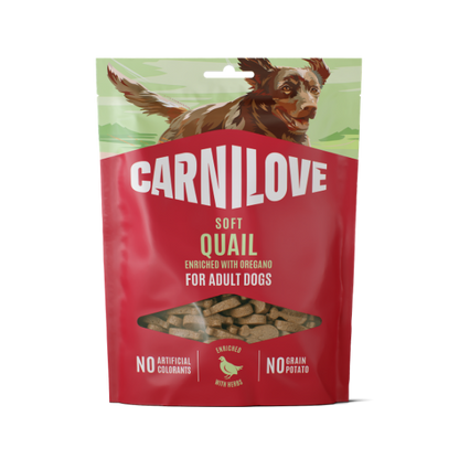 Carnilove Dog Treats: Soft Quail with Oregano 200g