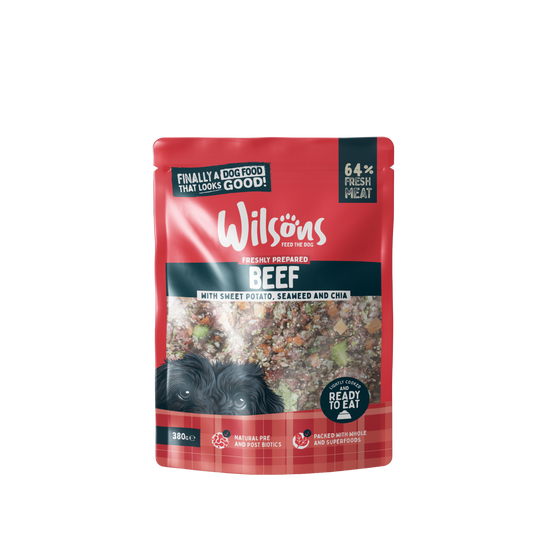 Wilsons Wet Dog Food: Fresh Adult Beef 380g (Old Recipe)