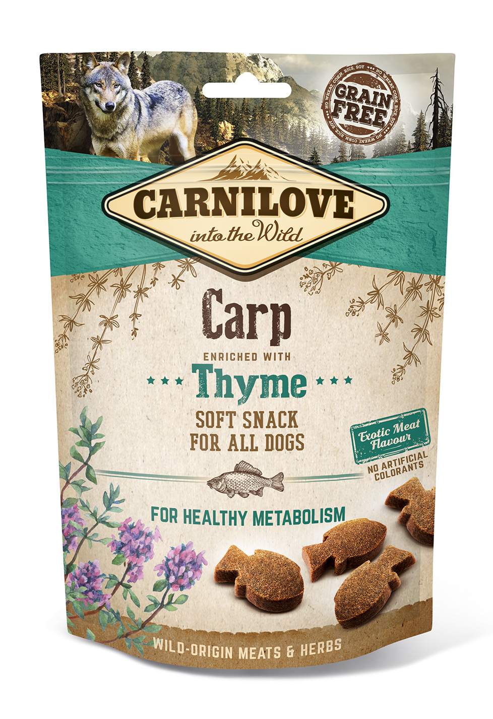 Carnilove Dog Treats: Soft Carp with Thyme 200g