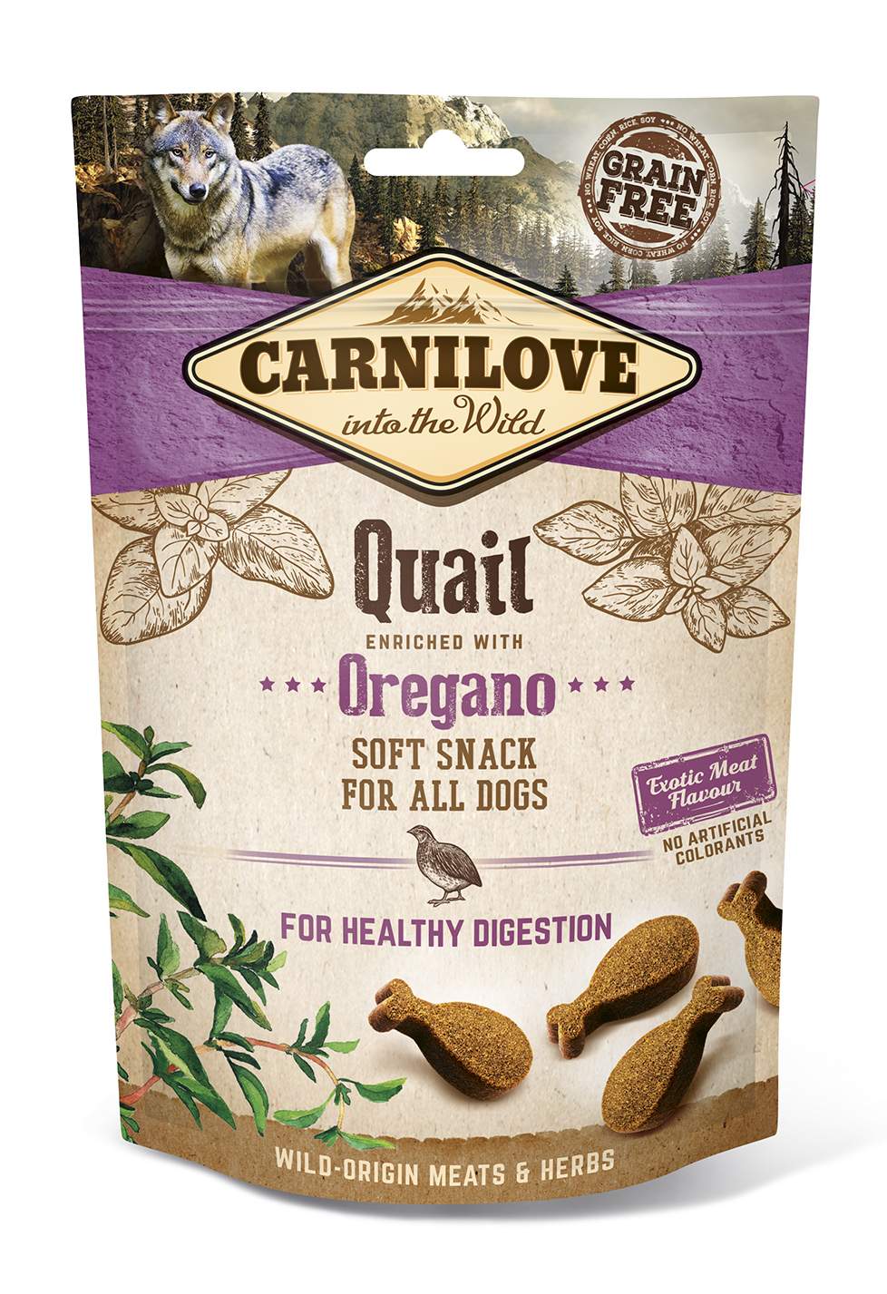 Carnilove Dog Treats: Soft Quail with Oregano 200g