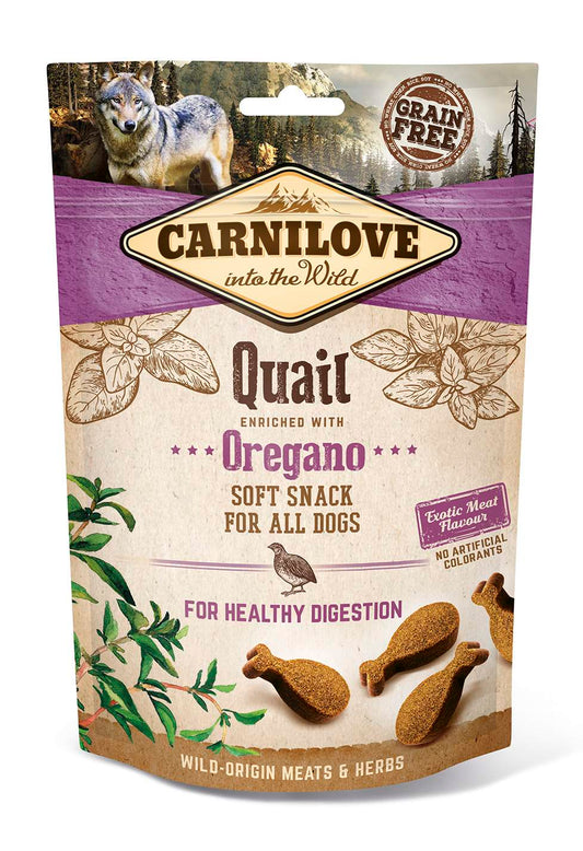 Carnilove Dog Treats: Soft Quail with Oregano 200g