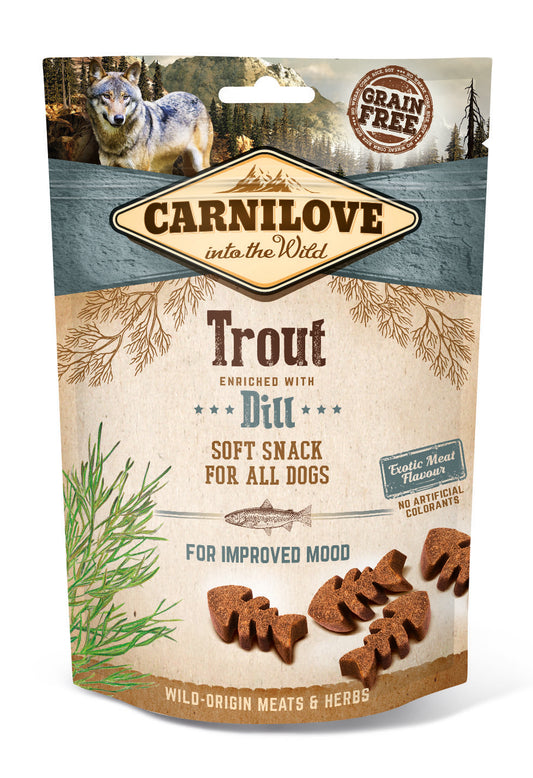 Carnilove Dog Treats: Soft Trout with Dill 200g