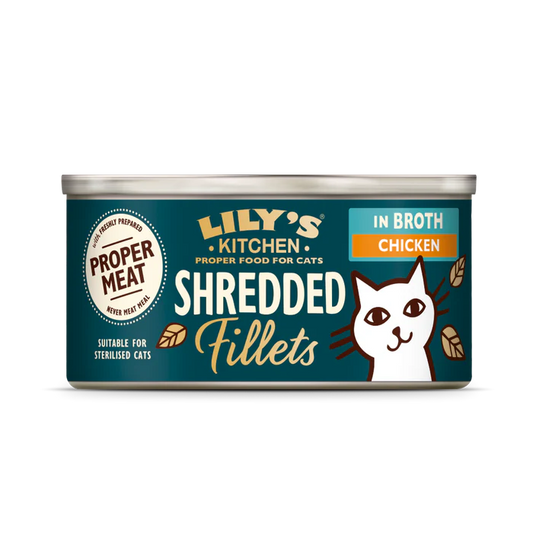 Lily's Kitchen Wet Cat Food: Shredded Fillets Chicken in Broth 70g