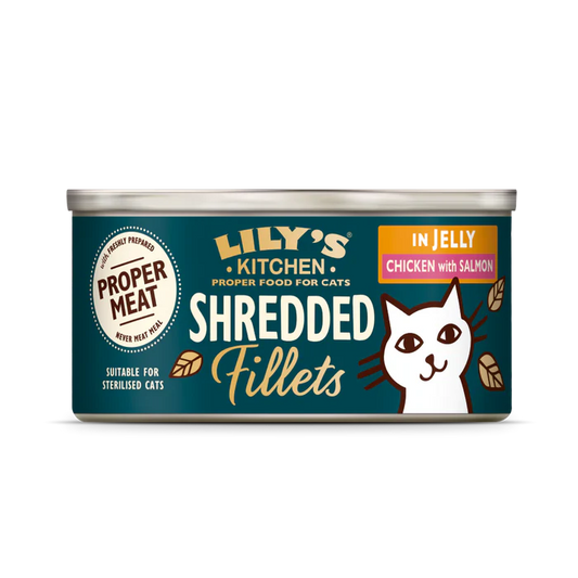 Lily's Kitchen Wet Cat Food: Shredded Fillets Chicken with Salmon in Jelly 70g