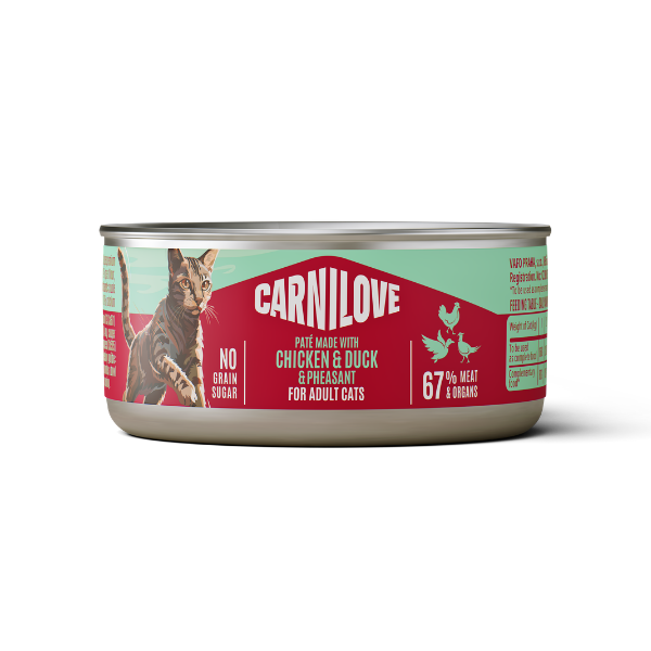 Carnilove Wet Cat Food: Can Adult Chicken, Duck & Pheasant in Pate 100g