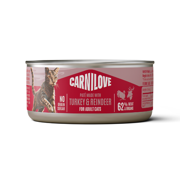 Carnilove Wet Cat Food: Can Adult Turkey & Reindeer in Pate 100g