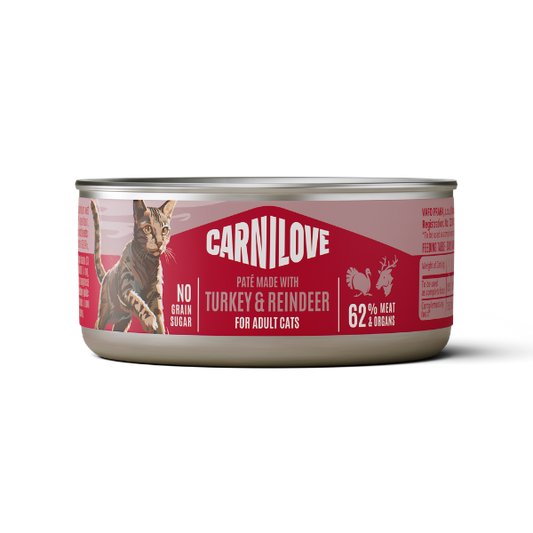 Carnilove Wet Cat Food: Can Adult Turkey & Reindeer Pate 100g