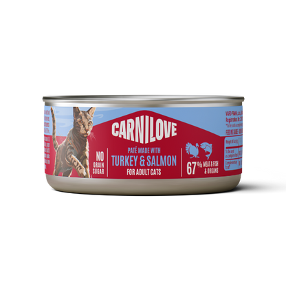 Carnilove Wet Cat Food: Can Adult Turkey & Salmon in Pate 100g