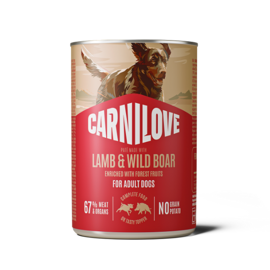 Carnilove Wet Dog Food: Tins Adult Lamb & Wild Boar 6x400g
