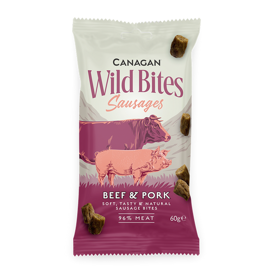 Canagan Dog Treats: Wild Bites Beef & Pork 60g