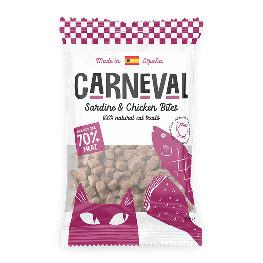 Carneval Cat Sardine & Chicken Bites Oral Care Treats 50g