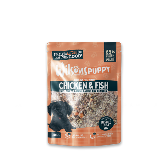 Wilsons Wet Dog Food: Fresh Puppy Chicken & Fish 380g