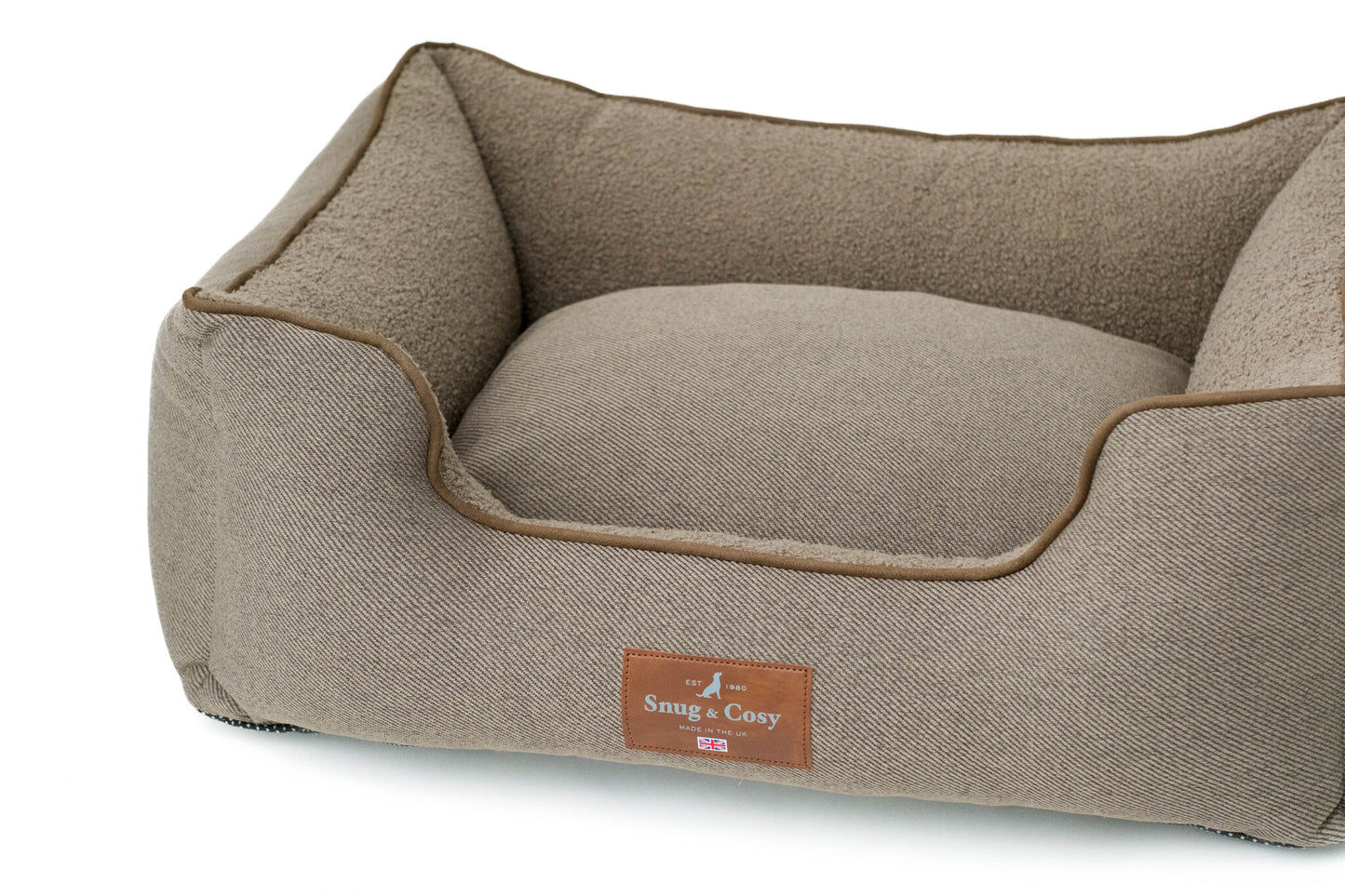 Snug & Cosy Heritage Tweed High Sided Orthopaedic Coffee Bed