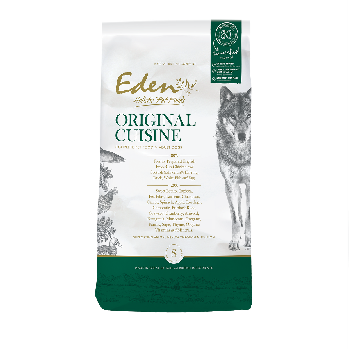Eden Dog Food: 80/20 Original Cuisine Small Kibble 12kg (Damaged Bag)