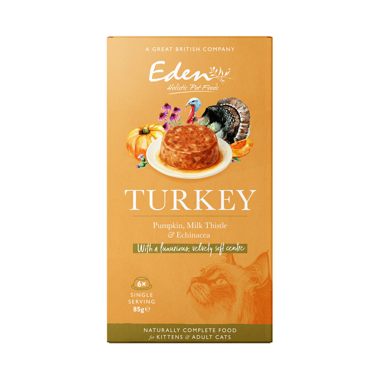 Eden Wet Cat Food: Feline Feast Turkey & Pumpkin 6x85g