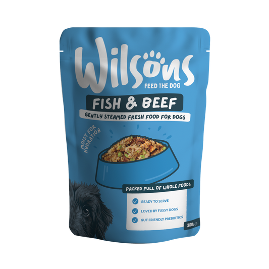 Wilsons Wet Dog Food: Fresh Adult Fish & Beef 380g