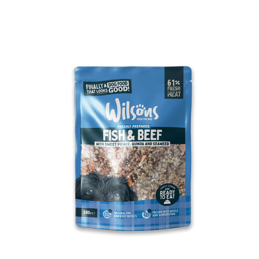 Wilsons Wet Dog Food: Fresh Adult Fish & Beef 380g