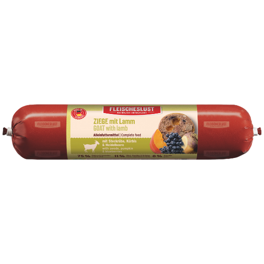 Fleischeslust Wet Dog Food: Classic Goat with Lamb, Swede, Pumpkin & Blueberries