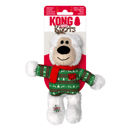 KONG Christmas Wild Knots Bear White Small/ Medium