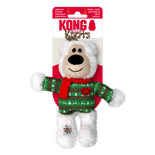 KONG Christmas Wild Knots Bear White Small/ Medium