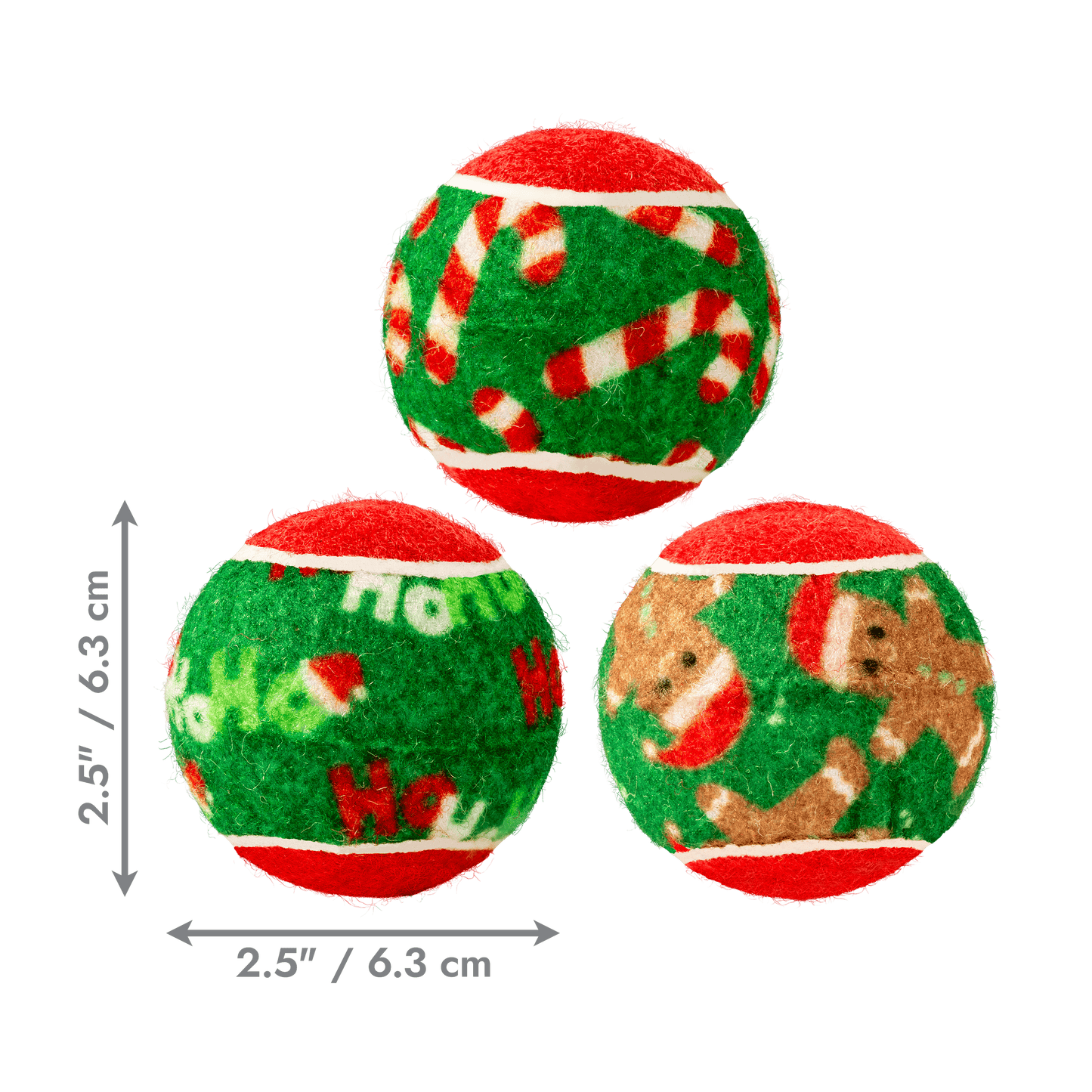 KONG Christmas SqueakAir Balls Medium 6pk