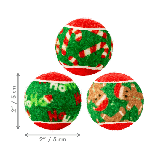 KONG Christmas SqueakAir Balls Small 6pk