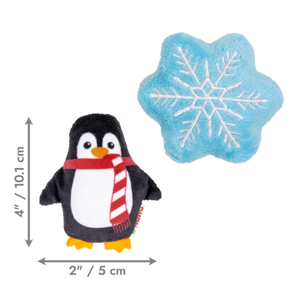 KONG Christmas Cat Scrattles Penguin Snowflake 2pk
