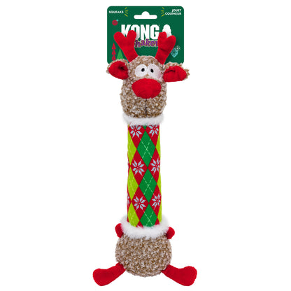 KONG Christmas Shakers Luvs Argyle Reindeer Medium