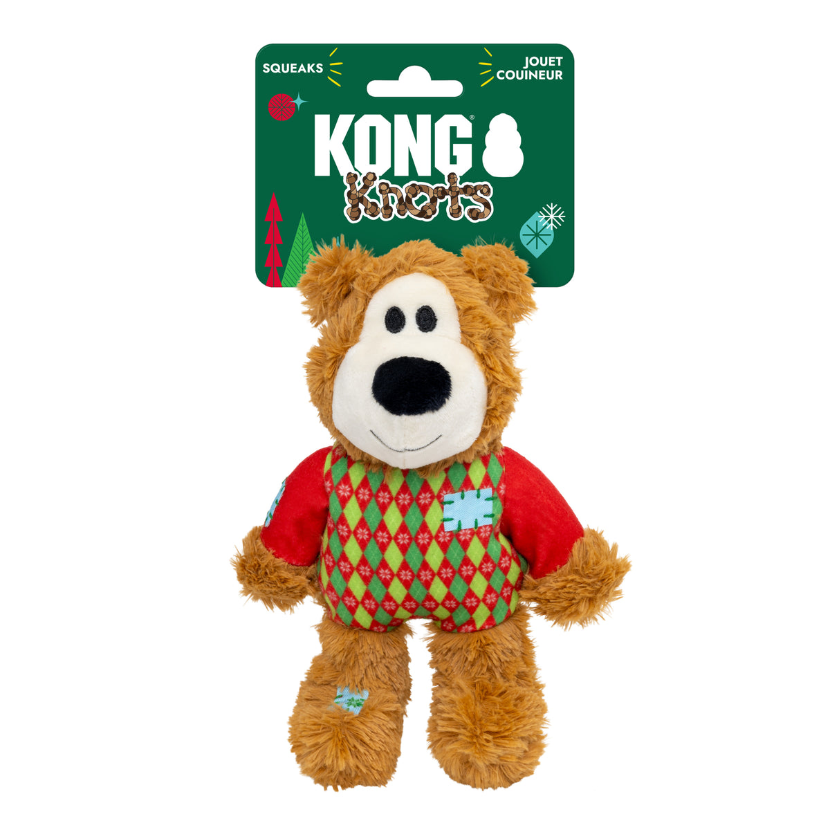 KONG Christmas Wild Knots Sweater Bear Red Small/ Medium