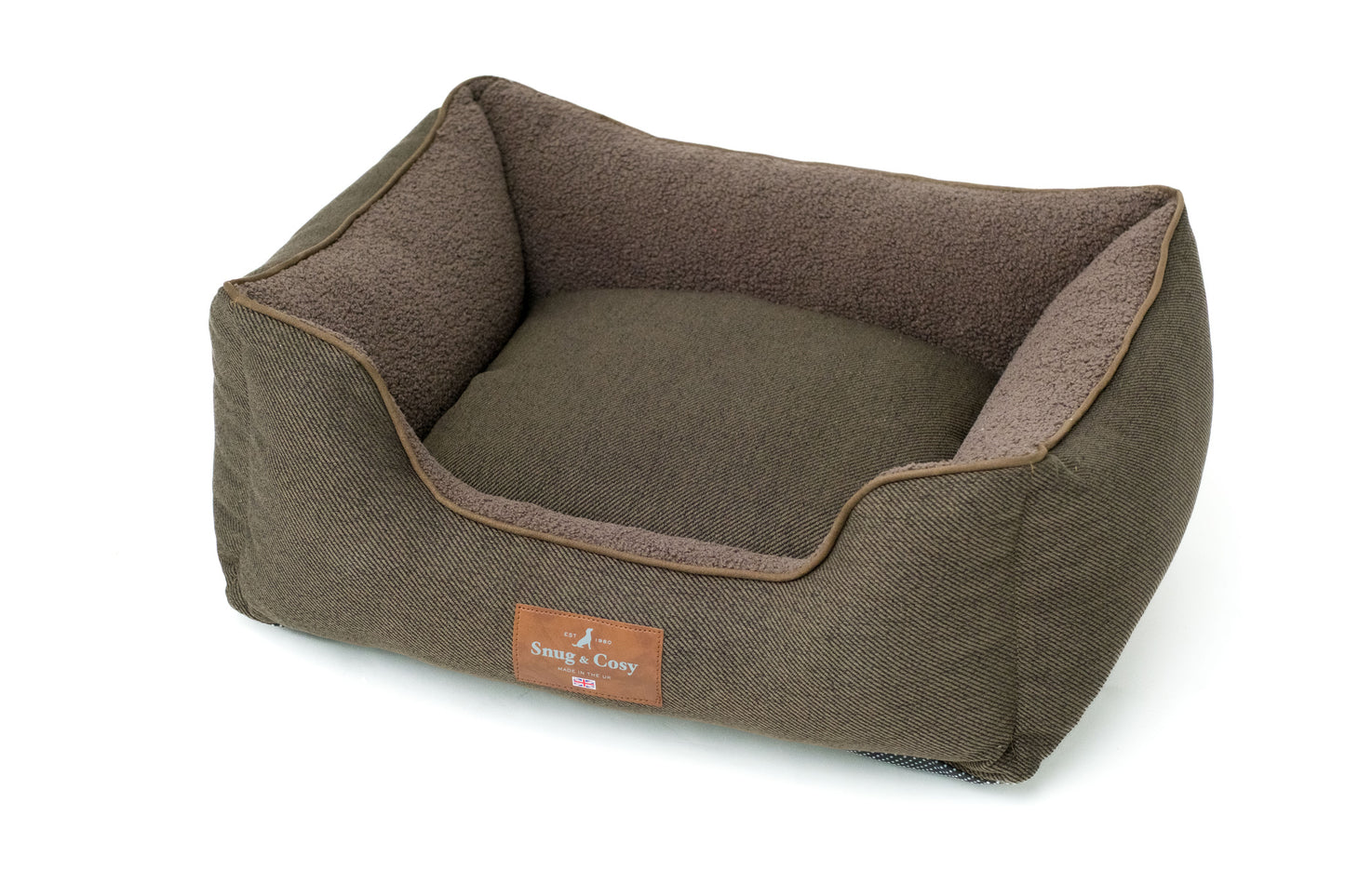 Snug & Cosy Heritage Tweed High Sided Orthopaedic Chocolate Bed