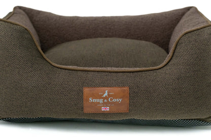 Snug & Cosy Heritage Tweed High Sided Orthopaedic Chocolate Bed