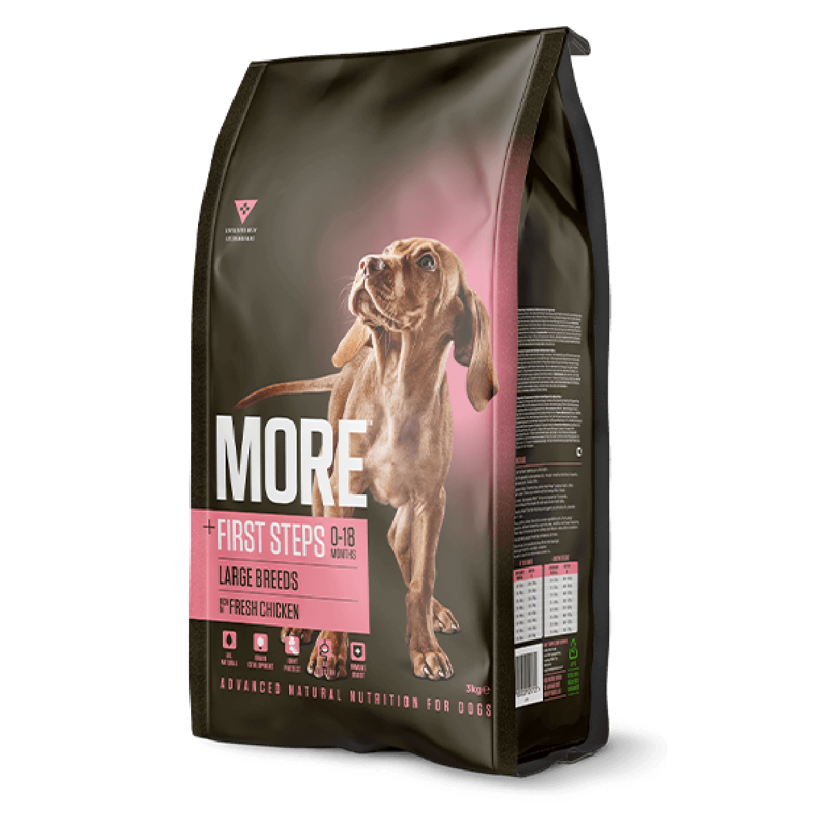 MORE Dog Food: +First Steps Large Breed Chicken 12kg (Damaged Bag)