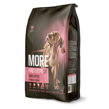 MORE Dog Food: +First Steps Large Breed Chicken 12kg (Damaged Bag)