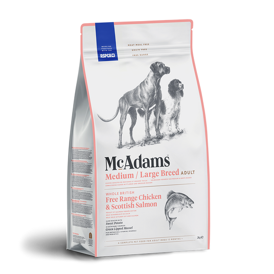 McAdams Dog Food: Adult Medium/ Large Breed Free Range Chicken & Salmon
