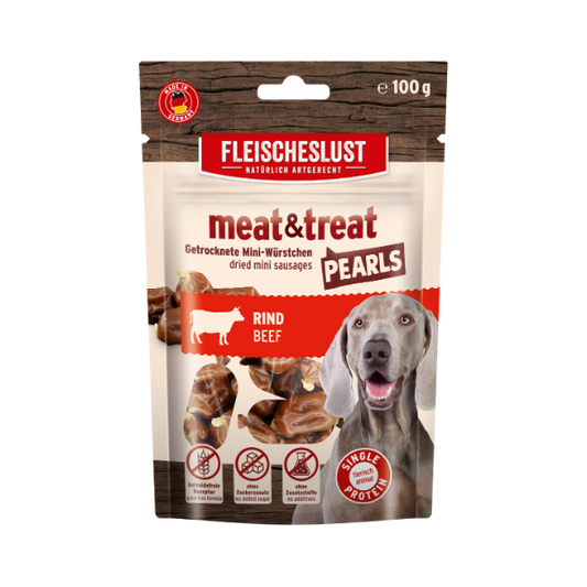 Fleischeslust Meat & Treat Pearls Beef Dog Treat 100g