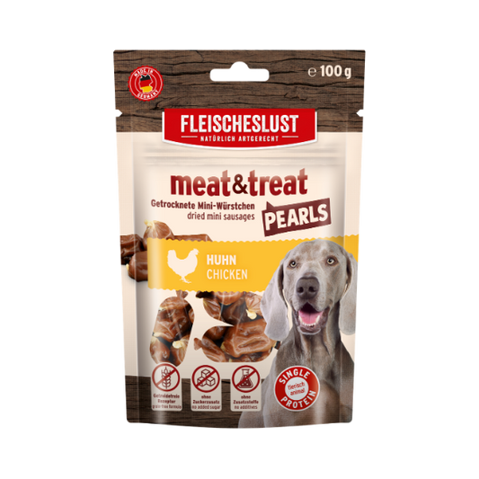 Fleischeslust Meat & Treat Pearls Chicken Dog Treat 100g