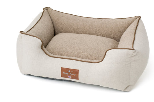 Snug & Cosy Heritage Tweed High Sided Orthopaedic Natural Bed