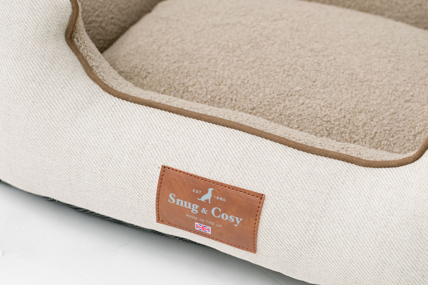 Snug & Cosy Heritage Tweed High Sided Orthopaedic Natural Bed