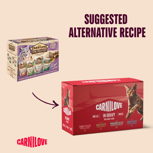 Carnilove Wet Cat Food: Pouch Adult MultiPack in Gravy 12x85g