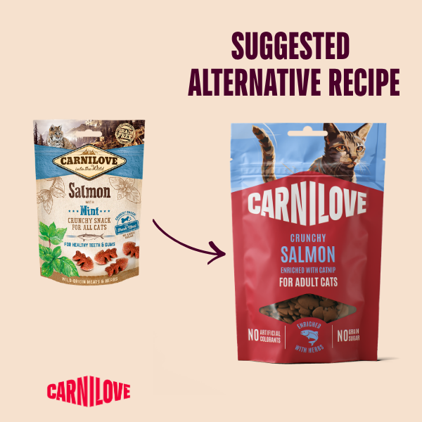 Carnilove Cat Treats: Crunchy Salmon with Catnip 50g
