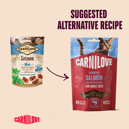 Carnilove Cat Treats: Crunchy Salmon with Catnip 50g