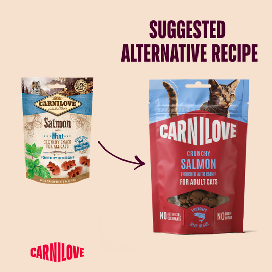 Carnilove Cat Treats: Crunchy Salmon with Catnip 50g