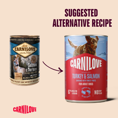 Carnilove Wet Dog Food: Tins Adult Salmon & Turkey 6x400g