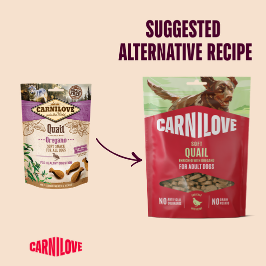 Carnilove Dog Treats: Soft Quail with Oregano 200g