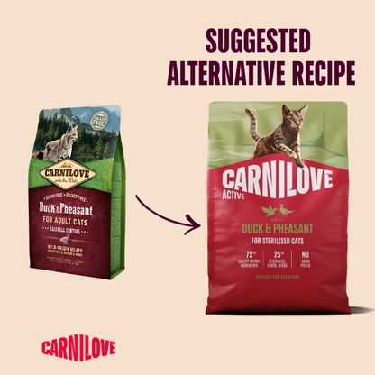 Carnilove Cat Food: Adult Duck & Pheasant