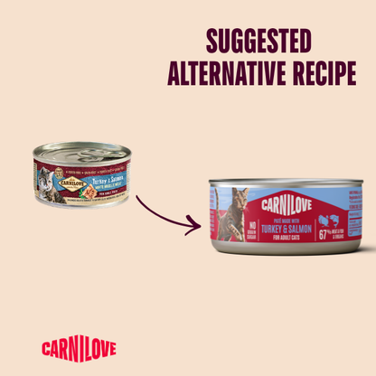 Carnilove Wet Cat Food: Can Adult Turkey & Salmon in Pate 100g