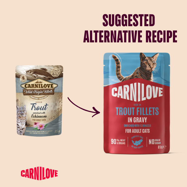 Carnilove Wet Cat Food: Pouch Adult Trout with Echinacea in Gravy 85g